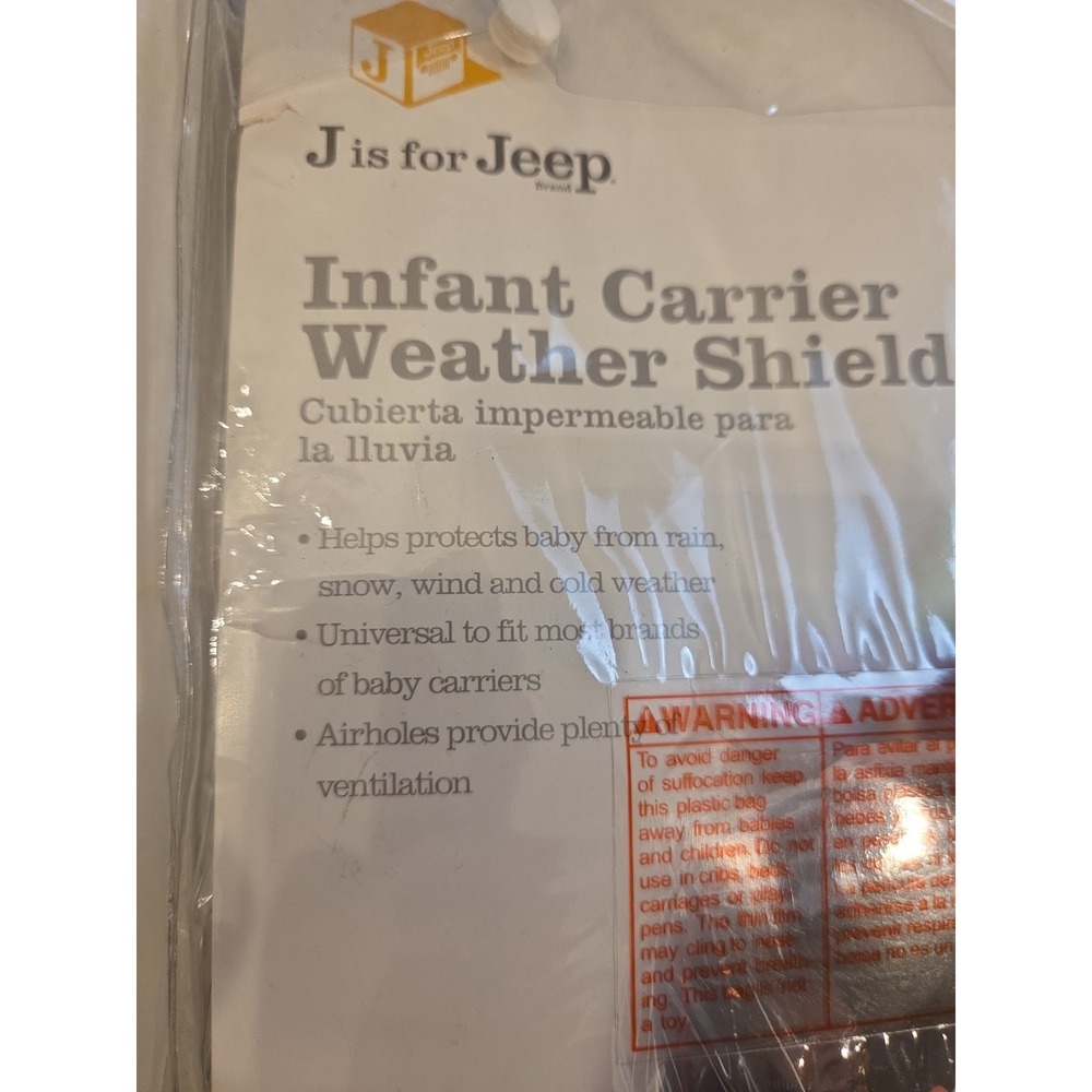 J is for Jeep Infant Carrier Weather Shield Fits Most Carriers Ventilated NEW